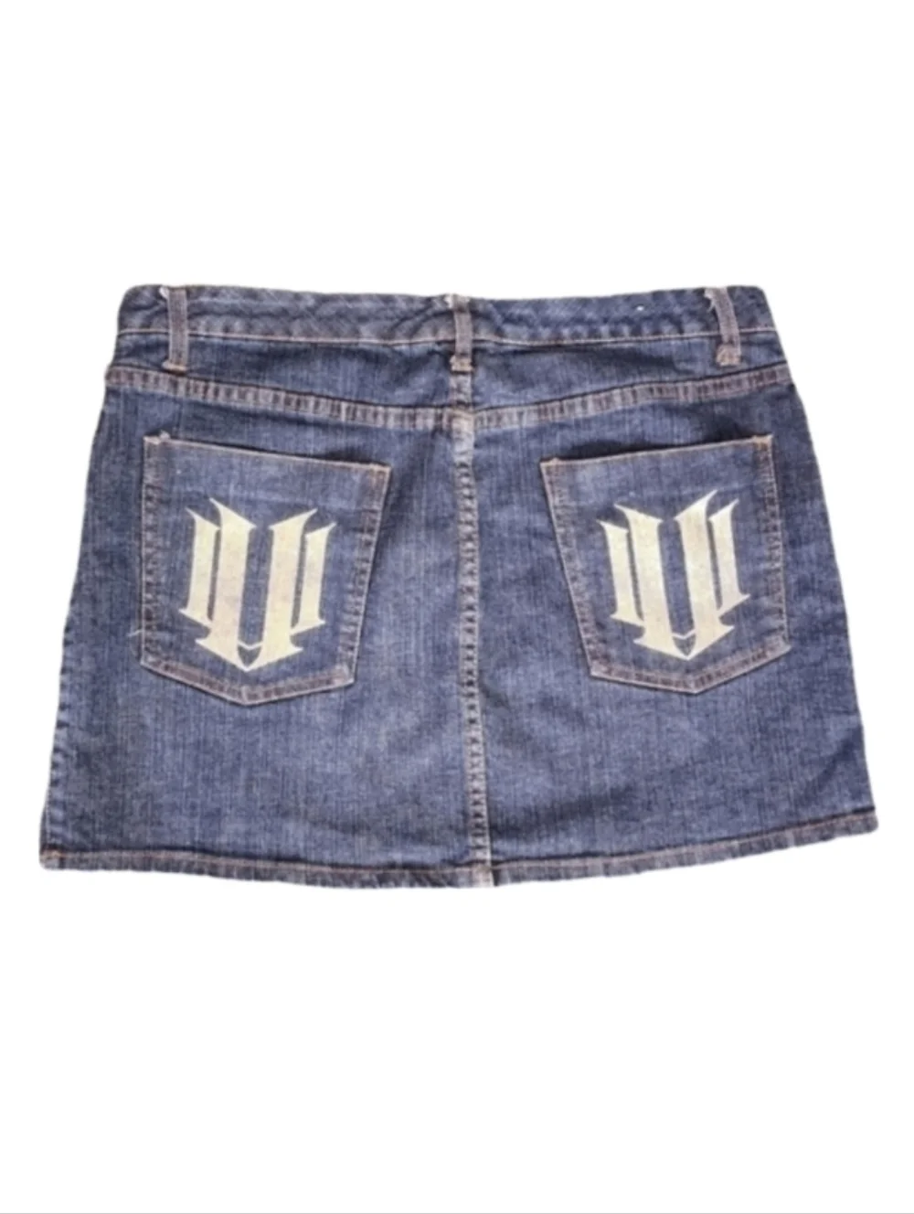EleVen by Venus Williams Skirt Pocket Logo Graphic Denim Jean Plus Size 14